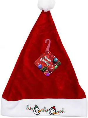 14" Holiday Snowman Embroid Design Super Comfortable Red White Christmas Hat