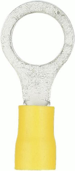 The Install Bay YVRT516 Yellow Vinyl Ring Terminal 12-10 Gauge 5/16 Pack of 100