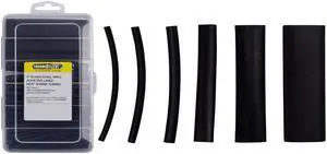 The Install Bay IBHST62AB 62 Pc Dual Wall Heat Shrink Kit - 4in Assorted 3:1 Black