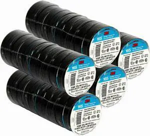 3M Temflex Vinyl Electrical Tape 165 Multi-purpose 3/4" X 60FT Black 50 Rolls