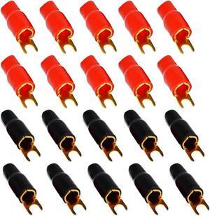 High-Quality Gold 4 Gauge 5/16" Insulated Spade Terminal (20/pack)