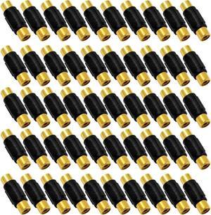 The Wires Zone Gold Plated Female to Female RCA Coupler Barrel 50 Pack