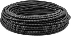 Polyethylene Flexible Split Loom Tubing 1/8 Inch Diameter 50 Feet Long Coil -Black