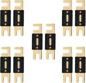 The Wires Zone High-Quality Gold Plated 250A Amp ANL Fuse (10 Pack)