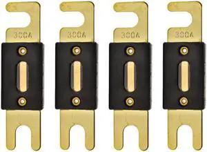 The Wires Zone High-Quality Gold Plated 300A Amp ANL Fuse (4 Pack)