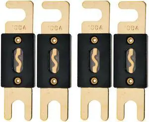 The Wires Zone High-Quality Gold Plated 100A Amp ANL Fuse (4 Pack)