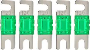 High-quality Nickel Plated 120A Amp Mini ANL Fuse (5 pack)