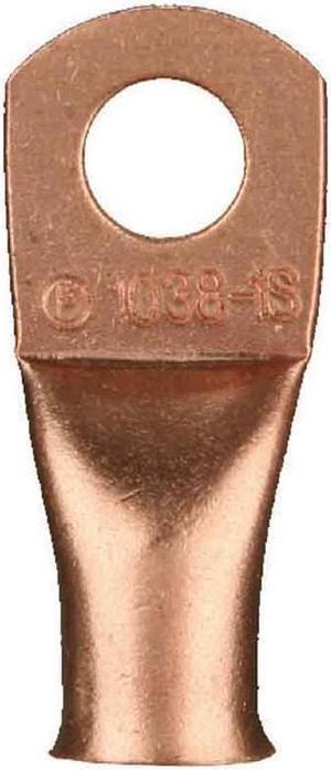 Install Bay CUR20516 2/0 Gauge 5/16" Copper Uninsulated Ring Terminal (5 Pack)
