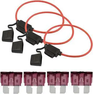 10 Pcs 12 Gauge Red ATC Fuse Holder with 40A Pack of 25 ATC Blade Style Fuses