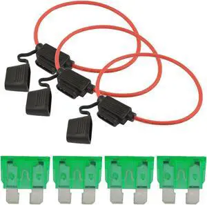 10 Pcs 12 Gauge Red ATC Fuse Holder with 30A Pack of 25 ATC Blade Style Fuses