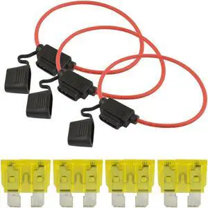 10 Pcs 12 Gauge Red ATC Fuse Holder with 20A Pack of 25 ATC Blade Style Fuses