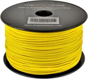 Yellow 18 Gauge AWG 500' ft Copper Clad Aluminum Stranded Primary Remote Wire Cable