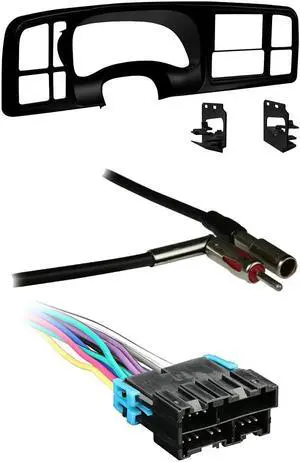 Metra DP-3002B 2-DIN Dash Kit for GM Trucks/SUV w/ Amp Harness and Antenna Adapter