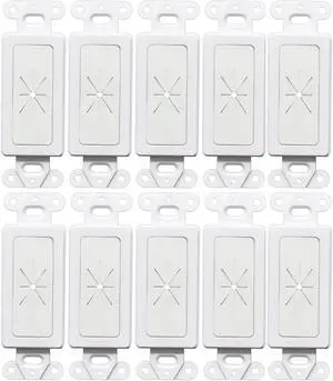 Decora Wall Plate 1-Gang Insert with Flexible Rubber Opening White (10 pack)