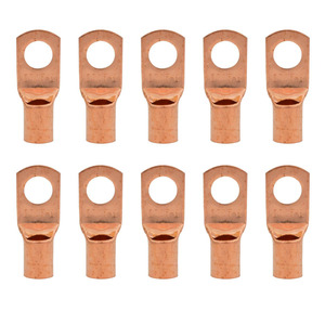 thumbnail image 2 of TEMCo 25-Pack 1/0 AWG Bare Copper Ring Terminals – 1/2 Inch Hole, Uninsulated, Heavy Duty 2 of 5