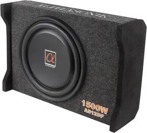 Alphasonik AS12DF 12" 1500 Watts 4-Ohm Down Fire Shallow Mount Flat Enclosed Subwoofer