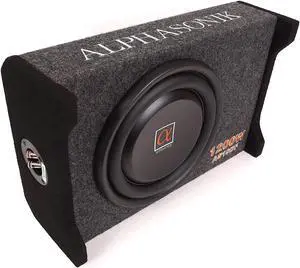 Alphasonik AS10DF 10" 1200 Watts 4-Ohm Down Fire Shallow Mount Flat Enclosed Subwoofer