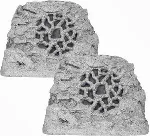 Speakercraft ASM33615 6.5" Ruckus 6 One 80W Outdoor Rock Speaker Granite (Pair)
