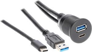 The Install Bay IBR114 USB A 3.0 + USB-C Charge And Data Flush Mount