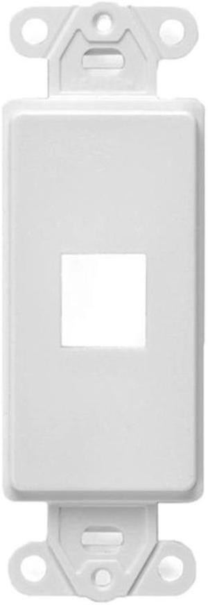 White 1-Port Keystone Jack Wall Plate Insert HDMI  RJ45 Cat 6, Ethernet, RG6 Coax, Banana Plug
