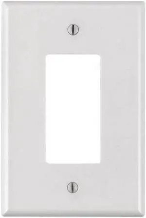 White Plastic 1-Gang Decora Style Wall Face Plate White