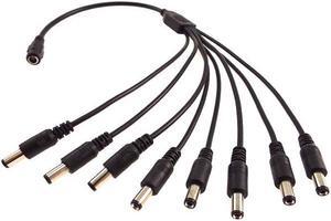 DC 1 to 8 Power Splitter Adapter Cable Cord for 12V CCTV Security Cameras