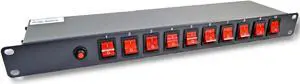 10 Outlet 15 Amps 125V Power Strip 19" 1U Rack Mount PDU Surge Protector and Switch Control