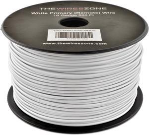 White 18 Gauge AWG 500ft Copper Clad Aluminum Stranded Primary Remote Wire Cable