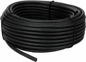 Polyethylene Flexible Split Loom Tubing 1/4 Inch Diameter Coil Black (100 Ft)