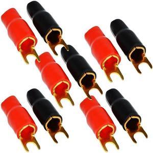 High Quality Gold 4 Gauge 5/16" Insulated Spade Terminal (10 pack)