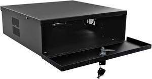 heavy duty 15" x 15" x 5" dvr security lock box 16 gauge with exhaust fan for cctv security systems - black
