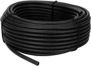 Polyethylene Flexible Split Loom Tubing 1/4 Inch Diameter Coil Black (50 Ft)