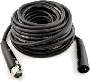 XLR3 Female to XLR3 Male Microphone Cable Audio Connector 3-Pin Black 20FT