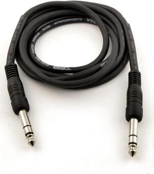 Balanced Interconnect 1/4-Inch TRS to 1/4-Inch TRS Cable Audio Connector Black (3FT)