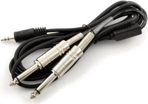 AUX 3.5-Inch MP3 to DUAL 1/4-Inch Speaker Cable Y Adapter Plug Jack Black (3FT)