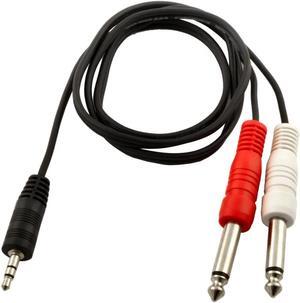 1/4-Inch Mono Plug to 3.5mm TRS Insert Cable Audio Connector Black (3FT)