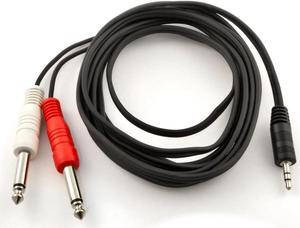 1/4-Inch Mono Plug to 3.5mm TRS Insert Cable Audio Connector Black (10FT)