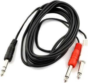 Insert Cable 1/4-Inch TRA Male Plug to Dual 1/4-Inch TS Audio Speaker Connector Cable Black 10FT