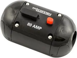 TruConnex TCCB-80 80 Amp Circuit Breaker with Manual Reset Button for Automotive RV Marine Boat (80A)
