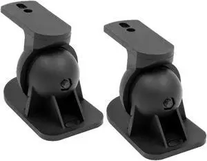 Small Multi-Directional Satellite Speaker Wall Mount Brackets with Adjustable Pivot Black (Pair)