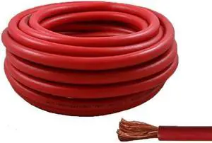 4 Gauge 25 Feet High Performance Amplifier Power Cable (Red)