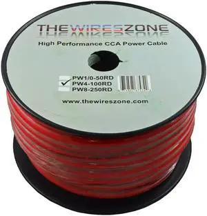 4 Gauge 100 Feet High Performance Amplifier Power Cable (Red)