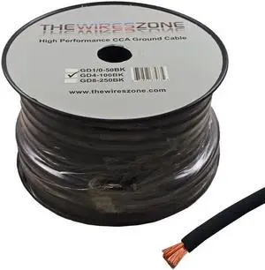 4 Gauge 100 Feet High Performance Amplifier Power/Ground Cable (Black)