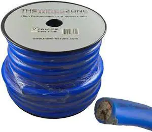 1/0 Gauge 50 Feet High Performance Amplifier Power/Ground Cable (Blue)