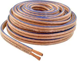 Car Home Audio Speaker Wire Transparent Clear Cable 10AWG 25ft 10/2 Gauge