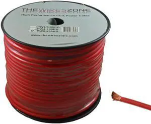 8 Gauge 250 Feet High Performance Amplifier Power Cable (Red)