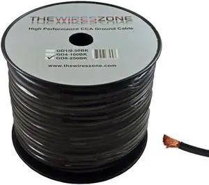 8 Gauge 250 Feet High Performance Amplifier Power/Ground Cable (Black)