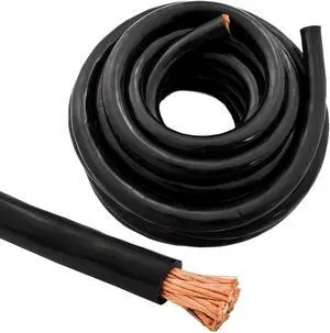 1/0 Gauge 25ft OFC Power Cable Oxygen-Free Copper Ground Wire (0/1 AWG 25' Black)