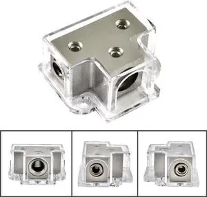 1/0 or 4 Gauge Input to 2 x 4 or 8 Gauge Output Power/Ground Distribution Block