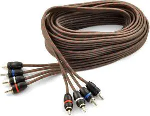 17ft 4-Channel Male to Male OFC Twisted Pair RCA Cable for Car or Home Audio